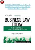 Complete SOLUTION & ANSWER GUIDE Business Law Today The Essentials 13th Edition &ndash; Chapters 1&ndash;25 &ndash; Roger LeRoy Miller