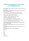 LPN Pharmacology Exam 1 Questions and Verified Answers&period;