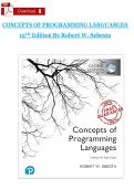 CONCEPTS OF PROGRAMMING LANGUAGES 12th Edition Robert W&period; Sebesta &ndash; Complete Solution Manual
