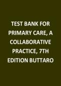 Test Bank for Primary Care&colon; Interprofessional Collaborative Practice 7th Edition by Terry Mahan Buttaro &vert;&vert;ISBN&colon;9780323935845