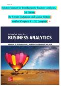 Test Bank for Introduction to Business Analytics&comma; &lpar;1st Edition&rpar; By Vernon Richardson and Marcia Watson&period; Latest Edition&period;