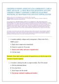 CERTIFIED NURSING ASSISTANT &lpar;CNA&rpar; EMERGENCY CARE &  FIRST AID EXAM - LATEST PRACTICE QUESTIONS AND 100&percnt;  VERIFIED CORRECT ANSWERS &vert; COMPLETE EXAM PREP  TESTBANK &vert; GUARANTEED PASS &vert; INSTANT DOWNLOAD PDF 
