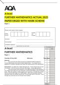 AQA A LEVEL FURTHER MATHS 2025 PAPER PACK MERGED WTH MARKING SCHEMES &lpar; INCLUDES PP 1&comma; PP2 AND PP3 