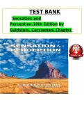 Test Bank for Sensation and Perception 10th Edition by Goldstein & Cacciamani &lpar;ISBN 9780357447999&rpar; Chapters 1&ndash;15 Complete