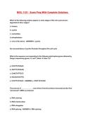 BIOL 1121 - Exam Prep With Complete Solutions 