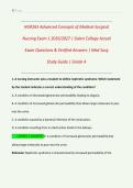 NUR265 Advanced Concepts of Medical-Surgical  Nursing Exam 1 2026&sol;2027 &vert; Galen College Actual  Exam Questions & Verified Answers &vert; Med Surg  Study Guide &vert; Grade A