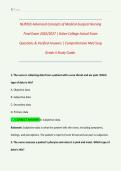 NUR265 Advanced Concepts of Medical-Surgical Nursing  Final Exam 2026&sol;2027 &vert; Galen College Actual Exam  Questions & Verified Answers &vert; Comprehensive Med Surg  Grade A Study Guide&period; 