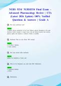 NURS 5334&sol; NURS5334 Final Exam &ndash; Advanced Pharmacology Review &vert; UTA &lpar;Latest 2026 Update&rpar; 100&percnt; Verified Questions & Answers &vert; Grade A