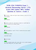 NURS 5334&sol; NURS5334 Exam 1 &ndash; Advanced Pharmacology Review &vert; UTA &lpar;Latest 2026 Update&rpar; 100&percnt; Verified Questions & Answers &vert; Grade A