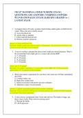  NR 327 MATERNAL-CHILD NURSING EXAM &vert;  QUESTIONS AND ANSWERS &vert; VERIFIED ANSWERS  PLUS RATIONALES &vert; EXAM ALREADY GRADED A&plus; &vert;  LATEST EXAM 