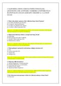CALIFORNIA SMOG CHECK INSPECTOR EXAM &vert;  QUESTIONS AND ANSWERS &vert; VERIFIED ANSWERS PLUS  RATIONALES &vert; EXAM ALREADY GRADED A&plus; &vert; LATEST  EXAM 