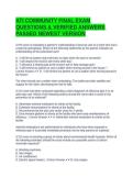 ATI COMMUNITY FINAL EXAM QUESTIONS & VERIFIED ANSWERS PASSED NEWEST VERSION