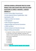 CERTIFIED GENERAL APPRAISER PRACTICE EXAM NEWEST 2025-2026 UPDATE REAL PRACTICE EXAM  QUESTIONS & CORRECT ANSWERS &vert; ALREADY  GRADED A&plus;