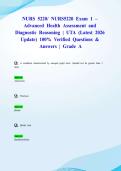 NURS 5220&sol; NURS5220 Exam 1 &ndash; Advanced Health Assessment and Diagnostic Reasoning &vert; UTA &lpar;Latest 2026 Update&rpar; 100&percnt; Verified Questions & Answers &vert; Grade A