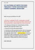 ICC CALIFORNIA UST INSPECTOR EXAM &vert;  FREQUENTLY TESTED QUESTIONS WITH  CORRECT ANSWERS &vert; BRAND NEW&excl;