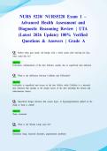 NURS 5220&sol; NURS5220 Exam 1 &ndash; Advanced Health Assessment and Diagnostic Reasoning Review &vert; UTA &lpar;Latest 2026 Update&rpar; 100&percnt; Verified Questions & Answers &vert; Grade A