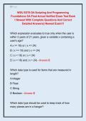 WGU D278 OA Scripting And Programming  Foundations OA Final Actual Verified Exam Test Bank  1 Newest With Complete Questions And Correct  Detailed Answers&vert;&vert; Newest Exam&excl;&excl;&excl;