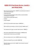 NURS 1014 Final Exam Review- Janelle's part Study Guide 