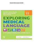 TEST BANK FOR Exploring Medical Language&colon; A Student-Directed Approach 11th Edition by Danielle LaFleur &comma; Dale M&period; Levinsky&period;ISBN&colon;978-0323711562&period;COMPLETE GUIDE ALL CHAPTERS COVERED 100&percnt; VERIFIED A&plus; GRADE ASURED&excl;&excl;&excl;&excl;&excl; NEW LATEST UPDATE&excl;&excl;&excl;&excl;&excl;