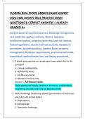 FLORIDA REAL ESTATE BROKER EXAM NEWEST  2025-2026 UPDATE REAL PRACTICE EXAM  QUESTIONS & CORRECT ANSWERS &vert; ALREADY  GRADED A&plus;