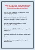 Virginia Fire Programs -EVOC &vert;&vert;Verified Exam&excl;&excl;&lpar;Class  1&comma;2&comma;3&rpar; Preparation With Complete Questions And  Correct Detailed Answers&vert; Newest Exam&excl;&excl;&excl;