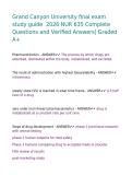Grand Canyon University final exam study guide  2026 NUR 635 Complete Questions and Verified Answers&vert; Graded A&plus;