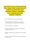 NSG 5003 Advanced Pathophysiology   FINAL EXAM STUDY GUIDE 2026&sol;2027  COMPLETE QUESTIONS WITH  VERIFIED CORRECT ANSWERS &vert;&vert;  100&percnt; GUARANTEED PASS  <NEWEST VERSION> 