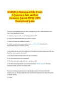 NUR2513 Maternal-Child Exam 2 Question And verified Answers -latest 2025- 100&percnt;Guaranteed PassNUR2513 Maternal-Child Exam 2 Question And verified Answers -latest 2025- 100&percnt;Guaranteed Pass