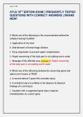 ATLS 10TH EDITION EXAM &vert; FREQUENTLY TESTED  QUESTIONS WITH CORRECT ANSWERS &vert; BRAND  NEW&excl;