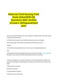 Maternal Child Nursing Final Exam -latest2025-26- Questions With Verified Answers 100&percnt; guaranteed Pass