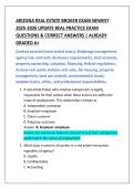 ARIZONA REAL ESTATE BROKER EXAM NEWEST  2025-2026 UPDATE REAL PRACTICE EXAM  QUESTIONS & CORRECT ANSWERS &vert; ALREADY  GRADED A&plus;