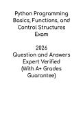Python Programming Basics&comma; Functions & Control Structures 2026 &vert; Study Guide