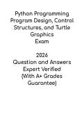 Python Program Design&comma; Control Structures & Turtle Graphics 2026 &vert; Study Guide