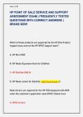 HP POINT OF SALE SERVICE AND SUPPORT  ASSESSMENT EXAM &vert; FREQUENTLY TESTED  QUESTIONS WITH CORRECT ANSWERS &vert;  BRAND NEW&excl; 