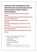 MICROSOFT AZURE FUNDAMENTALS &lpar;AZ-900&rpar; EXAM NEWEST 2025-2026 UPDATE REAL PRACTICE  EXAM QUESTIONS & CORRECT ANSWERS &vert;  ALREADY GRADED A&plus;