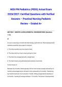 HESI PN Pediatrics &lpar;PEDS&rpar; Actual Exam 2026&sol;2027&colon; Certified Questions with Verified Answers &ndash; Practical Nursing Pediatric Review &ndash; Graded A&plus;