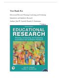 Test Bank For Educational Research&colon; Planning&comma; Conducting&comma; and Evaluating Quantitative and Qualitative Research&comma; 7th edition by John W&period; Creswell &period; Latest 2026