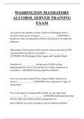WASHINGTON MANDATORY  ALCOHOL SERVER TRAINING  EXAM QUESTIONS AND ANSWERS 2026