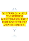 California QAL Class B Comprehensive Questions &lpar;Frequently Tested&rpar; with Verified Answers Graded A&plus;