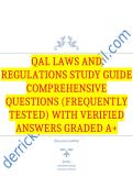 QAL Laws and Regulations Study Guide Comprehensive Questions &lpar;Frequently Tested&rpar; with Verified Answers Graded A&plus;