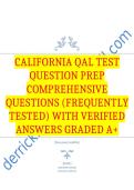 California QAL Test Question Prep Comprehensive Questions &lpar;Frequently Tested&rpar; with Verified Answers Graded A&plus;