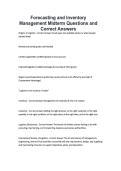 Forecasting and Inventory Management Midterm Questions and Correct Answers