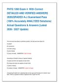 PHYS 1260 Exam 4  With Correct   DETAILED AND VERIFIED ANSWERS   2026&lpar;GRADED A&plus;&rpar; Guaranteed Pass   &lpar;100&percnt; Accurately ANALYZED Solutions&rpar;   Actual Questions & Answers &lpar;Latest   2026 &sol; 2027 Update&rpar;