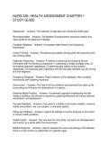 NURS 326- HEALTH ASSESSMENT CHAPTER 1 STUDY GUIDE