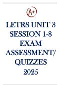 LETRS UNIT 3 SESSION 1-8 EXAM ASSESSMENT&sol; QUIZZES 2025