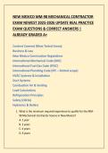NEW MEXICO MM-98 MECHANICAL CONTRACTOR EXAM NEWEST 2025-2026 UPDATE REAL PRACTICE  EXAM QUESTIONS & CORRECT ANSWERS &vert;  ALREADY GRADED A&plus;