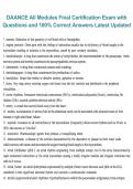 DAANCE All Modules Final Certification Exam &ndash; Questions with 100&percnt; Correct Answers&comma; Latest Updated 2026&sol;2027 &ndash; Complete Comprehensive Study Guide