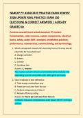 NABCEP PV ASSOCIATE PRACTICE EXAM NEWEST  2026 UPDATE REAL PRACTICE EXAM 150 QUESTIONS & CORRECT ANSWERS &vert; ALREADY  GRADED A&plus;
