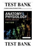 Test Bank For Anatomy and Physiology 10th Edition by Kevin T&period; Patton &comma;ISBN&colon; 9780323529044 Chapters 1-46 &vert;COMPLETE TEST BANK&vert; Guide A&plus;