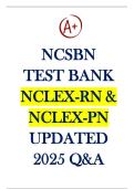 NCSBN TEST BANK - for the  NCLEX-RN & NCLEX-PN UPDATED  Question and Answers